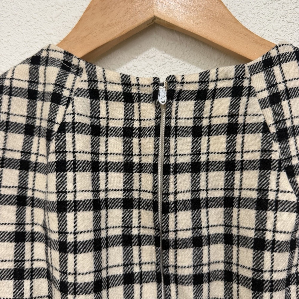 VTG Pendleton Wool Dress Sleeveless Women's Size 10 Plaid Black & White Knee - Picture 7 of 8